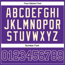 Load image into Gallery viewer, Custom Purple Purple-Cream Authentic Throwback Basketball Jersey
