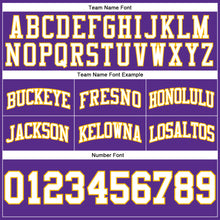 Load image into Gallery viewer, Custom Purple White-Gold Authentic Throwback Basketball Shorts
