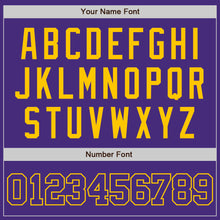 Load image into Gallery viewer, Custom Purple Purple-Gold Authentic Baseball Jersey
