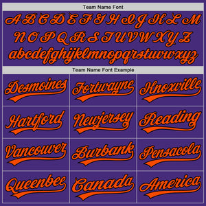Custom Purple Black-Orange Authentic Baseball Jersey