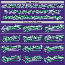 Load image into Gallery viewer, Custom Purple Kelly Green-White Authentic Baseball Jersey
