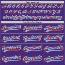 Load image into Gallery viewer, Custom Purple Orange-Light Blue Authentic Baseball Jersey
