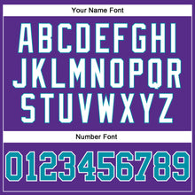Load image into Gallery viewer, Custom Purple Teal-White Authentic Throwback Basketball Jersey
