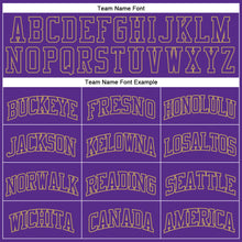Load image into Gallery viewer, Custom Purple Purple Old Gold-Black Authentic Throwback Basketball Jersey
