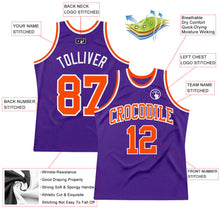 Load image into Gallery viewer, Custom Purple Orange-White Authentic Throwback Basketball Jersey
