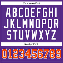 Load image into Gallery viewer, Custom Purple Orange-White Authentic Throwback Basketball Jersey
