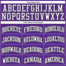 Load image into Gallery viewer, Custom Purple Black Pinstripe White-Gray Authentic Basketball Jersey
