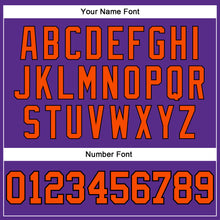 Load image into Gallery viewer, Custom Purple Black Pinstripe Orange Authentic Basketball Jersey
