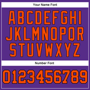 Custom Purple Black Pinstripe Orange Authentic Basketball Jersey