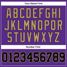 Load image into Gallery viewer, Custom Purple Black Pinstripe Black-Old Gold Authentic Basketball Jersey
