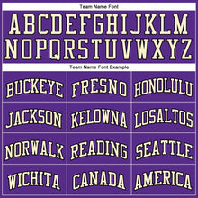 Load image into Gallery viewer, Custom Purple Black Pinstripe Black-Cream Authentic Basketball Jersey
