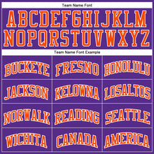 Load image into Gallery viewer, Custom Purple White Pinstripe Orange Authentic Basketball Jersey
