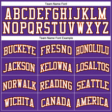 Load image into Gallery viewer, Custom Purple White Orange-Black Authentic Throwback Basketball Jersey
