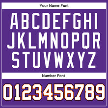 Load image into Gallery viewer, Custom Purple White Orange-Black Authentic Throwback Basketball Jersey
