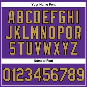 Custom Purple Black Pinstripe Old Gold Authentic Baseball Jersey