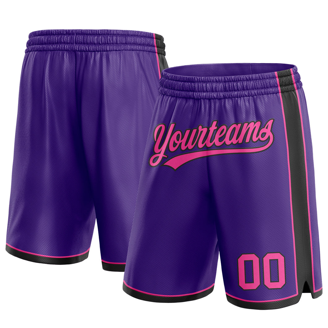 Custom Purple Pink-Black Authentic Basketball Shorts