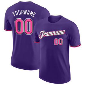 Custom Purple Pink-Black Performance T-Shirt