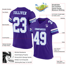 Load image into Gallery viewer, Custom Purple White-Light Blue Mesh Authentic Football Jersey
