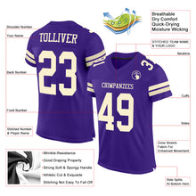 Load image into Gallery viewer, Custom Purple Cream Mesh Authentic Football Jersey
