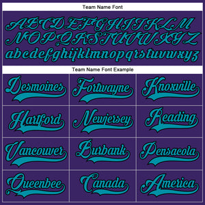 Custom Purple Teal-Black Hockey Lace Neck Jersey