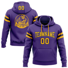 Load image into Gallery viewer, Custom Stitched Purple Gold-Black Football Pullover Sweatshirt Hoodie
