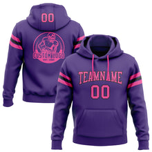 Load image into Gallery viewer, Custom Stitched Purple Pink-Black Football Pullover Sweatshirt Hoodie
