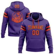 Load image into Gallery viewer, Custom Stitched Purple Orange-Black Football Pullover Sweatshirt Hoodie
