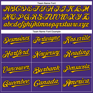 Custom Purple Black-Gold Authentic Baseball Jersey