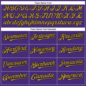 Custom Purple Black-Old Gold Authentic Baseball Jersey