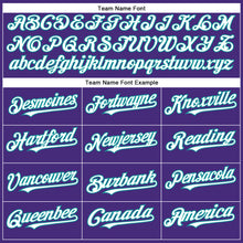 Load image into Gallery viewer, Custom Purple White-Teal Authentic Baseball Jersey
