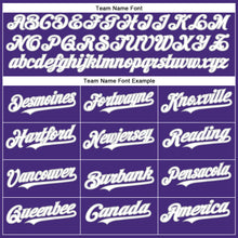 Load image into Gallery viewer, Custom Purple White-Gray Authentic Baseball Jersey
