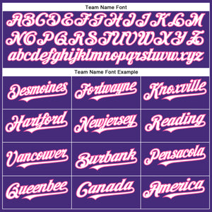 Custom Purple White-Pink Authentic Baseball Jersey