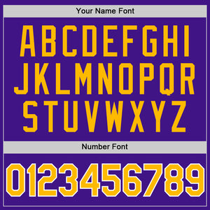 Custom Purple Gold-White Authentic Throwback Baseball Jersey