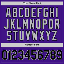 Load image into Gallery viewer, Custom Purple Black-Gray Authentic Throwback Baseball Jersey
