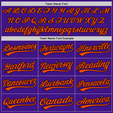 Load image into Gallery viewer, Custom Purple Orange-Black Authentic Throwback Baseball Jersey
