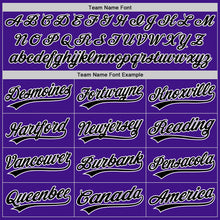 Load image into Gallery viewer, Custom Purple Black-White Authentic Throwback Baseball Jersey
