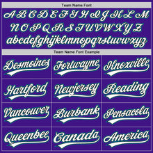 Load image into Gallery viewer, Custom Purple Black-Teal Authentic Throwback Baseball Jersey
