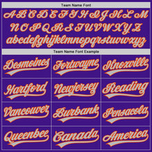 Load image into Gallery viewer, Custom Purple Orange-Gray Authentic Throwback Baseball Jersey
