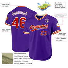Load image into Gallery viewer, Custom Purple Red-Cream Authentic Throwback Baseball Jersey
