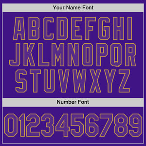 Custom Purple Old Gold-Black Authentic Throwback Baseball Jersey