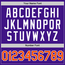 Load image into Gallery viewer, Custom Purple Orange-White Authentic Throwback Baseball Jersey
