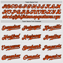 Load image into Gallery viewer, Custom White Black Pinstripe Orange-Black Authentic Raglan Sleeves Baseball Jersey
