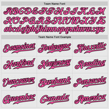 Load image into Gallery viewer, Custom White Black Pinstripe Pink-Black Authentic Raglan Sleeves Baseball Jersey
