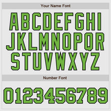 Load image into Gallery viewer, Custom White Black Pinstripe Neon Green-Black Authentic Raglan Sleeves Baseball Jersey
