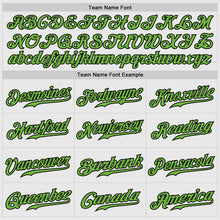 Load image into Gallery viewer, Custom White Black Pinstripe Neon Green-Black Authentic Raglan Sleeves Baseball Jersey
