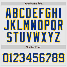Load image into Gallery viewer, Custom White Royal Pinstripe Royal-Gold Authentic Raglan Sleeves Baseball Jersey
