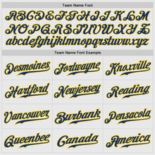 Load image into Gallery viewer, Custom White Royal Pinstripe Royal-Gold Authentic Raglan Sleeves Baseball Jersey

