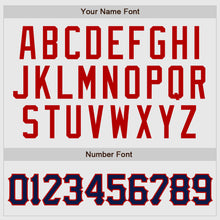 Load image into Gallery viewer, Custom White Red Pinstripe Navy-Red Authentic Raglan Sleeves Baseball Jersey
