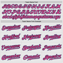 Load image into Gallery viewer, Custom White Light Blue Pinstripe Light Blue-Pink Authentic Raglan Sleeves Baseball Jersey
