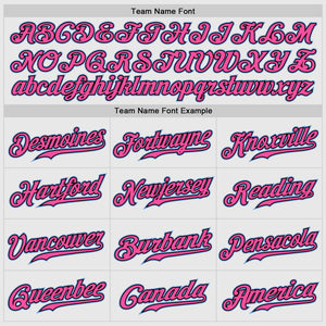 Custom White Light Blue Pinstripe Light Blue-Pink Authentic Raglan Sleeves Baseball Jersey